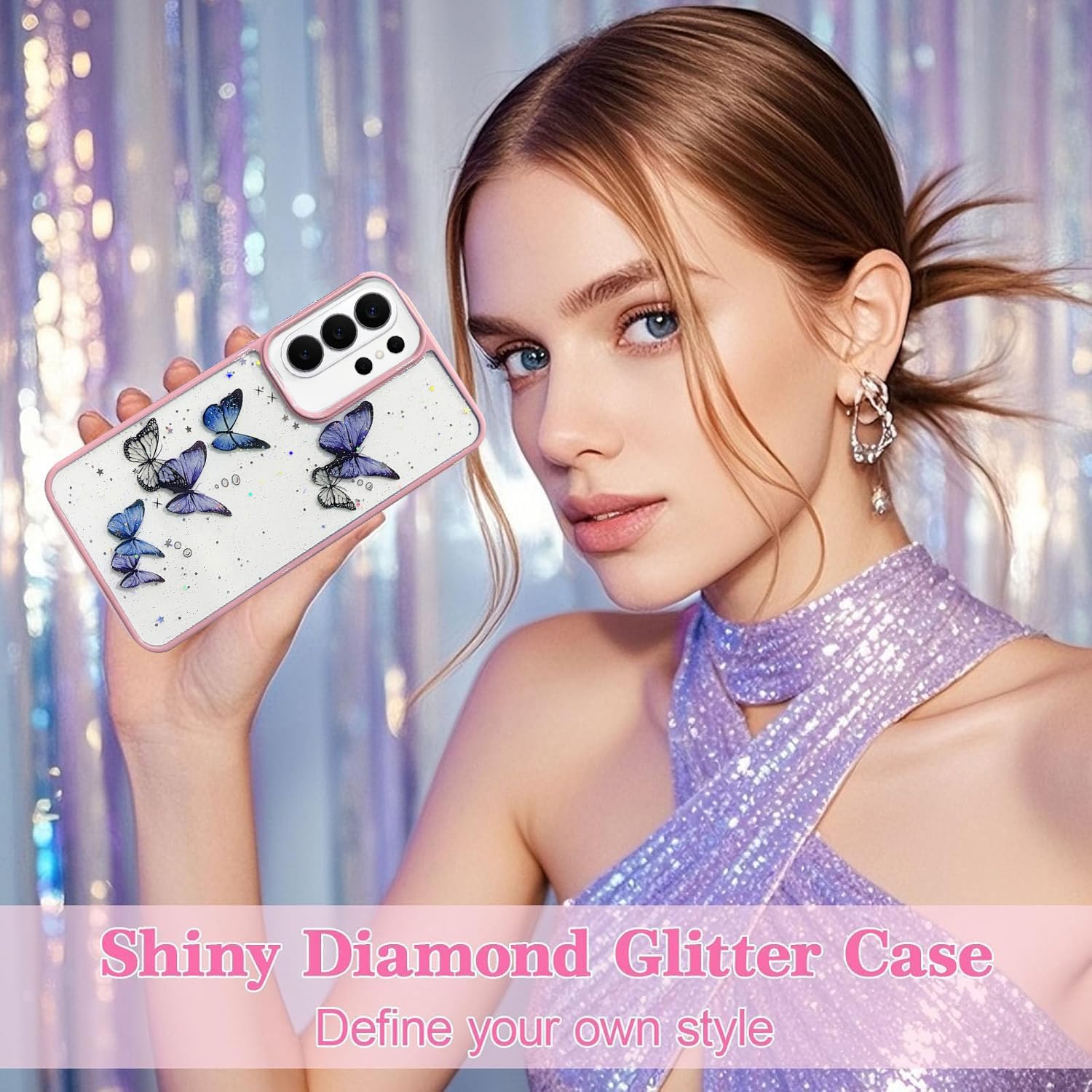 Glitter Butterfly Case for Samsung
